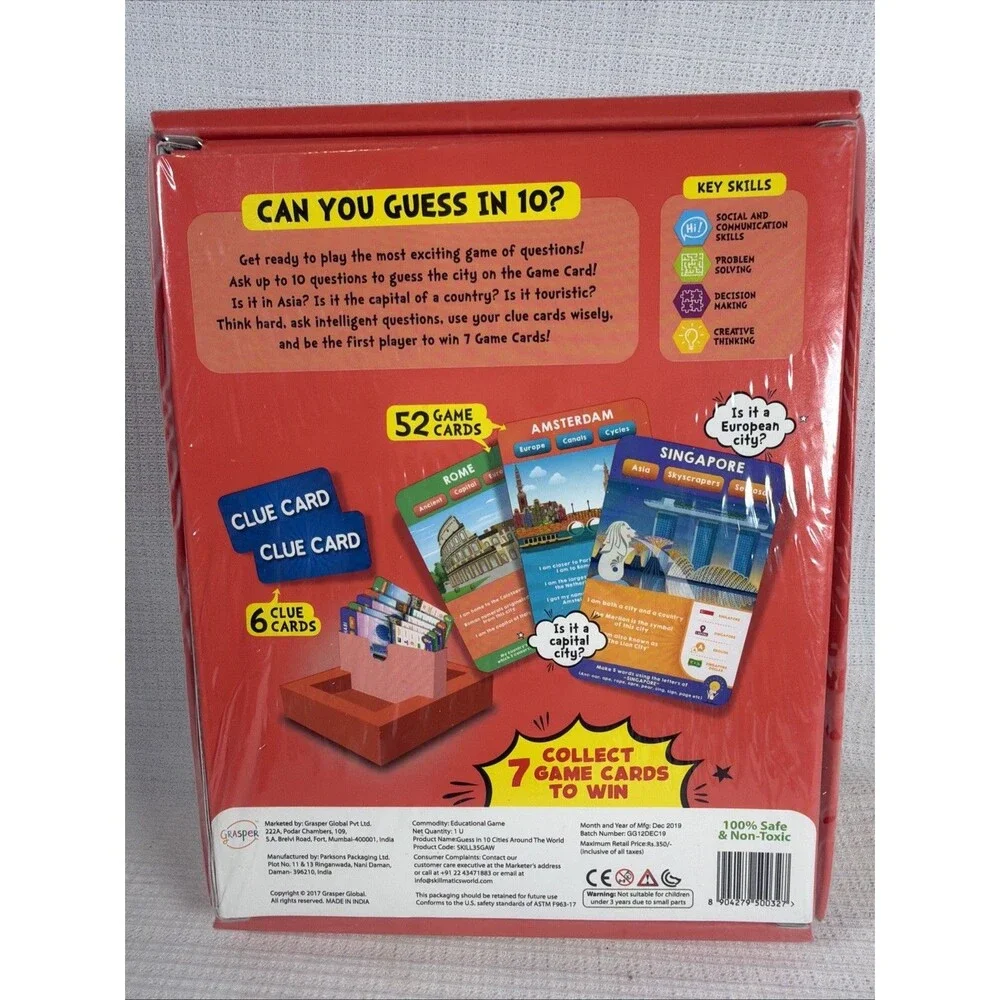 Skillmatics Guess in 10 Cities Around The World Card Game NEW SEALED Geography